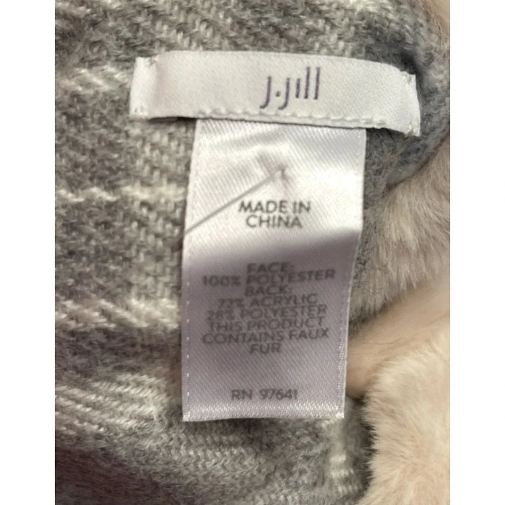 NWT‎ J Jill Reversible Faux Fur Pull Through Scarf Cream Soft Cozy Quiet Luxury